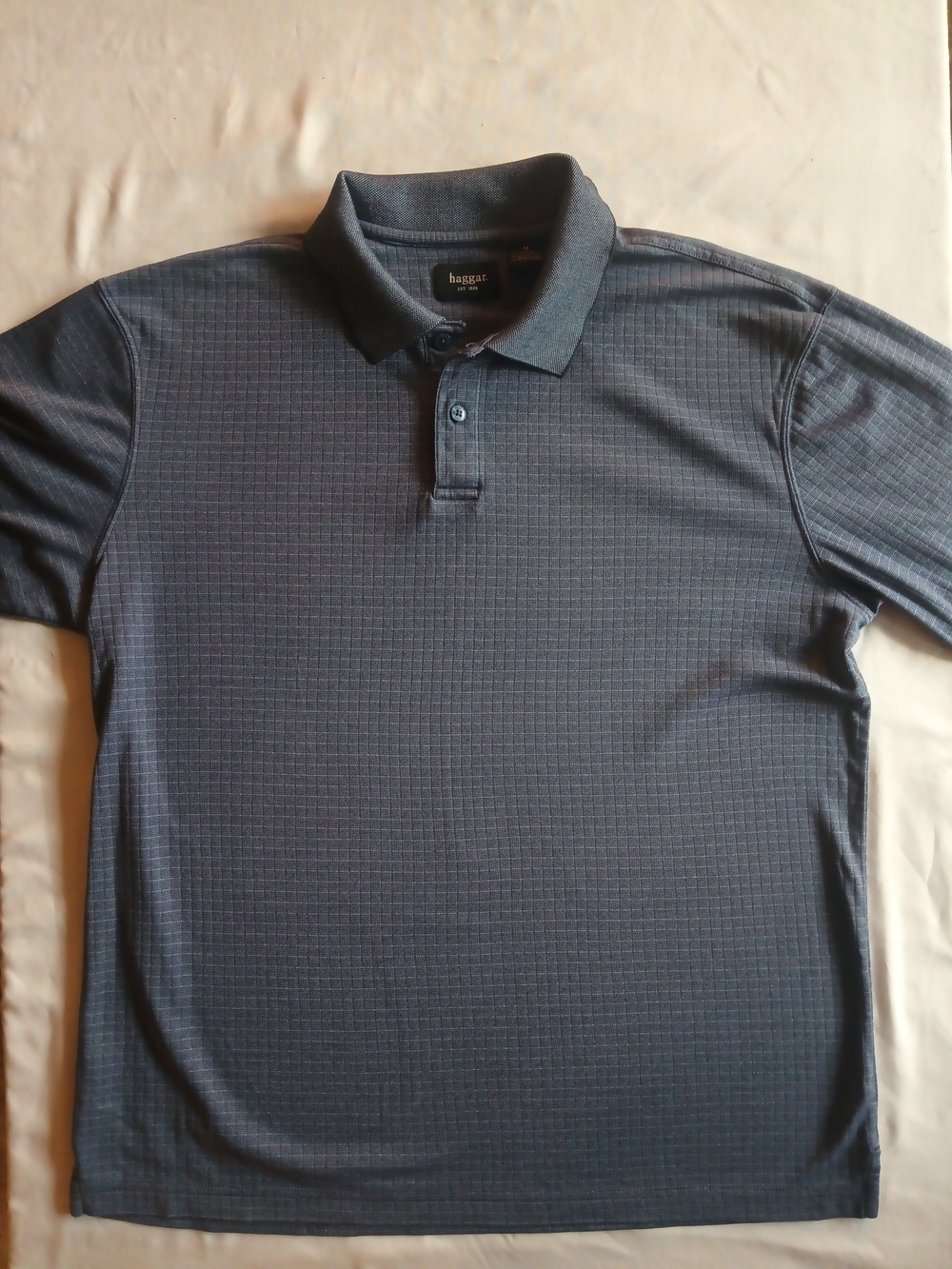 Haggar Men's Dark Gray Textured Polo